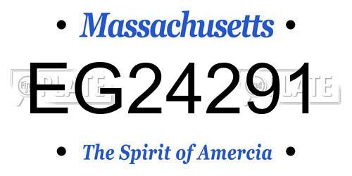 EG24291 Massachusetts License Plate