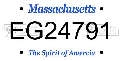 EG24791 Massachusetts License Plate