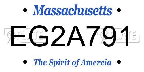 EG2A791 Massachusetts License Plate