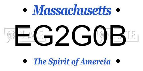 EG2G0B Massachusetts License Plate