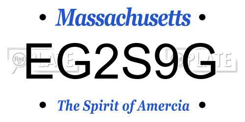 EG2S9G Massachusetts License Plate