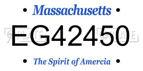 EG42450 Massachusetts License Plate