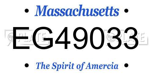 EG49033 Massachusetts License Plate