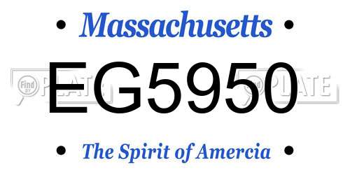 EG5950 Massachusetts License Plate