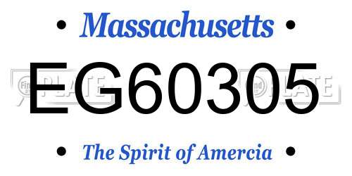 EG60305 Massachusetts License Plate