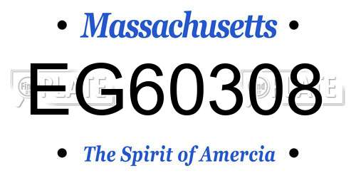 EG60308 Massachusetts License Plate