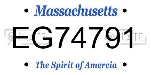 EG74791 Massachusetts License Plate