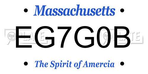 EG7G0B Massachusetts License Plate