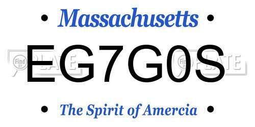 EG7G0S Massachusetts License Plate