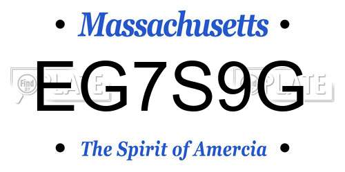 EG7S9G Massachusetts License Plate