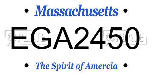 EGA2450 Massachusetts License Plate