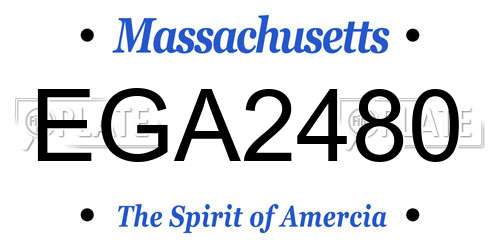 EGA2480 Massachusetts License Plate