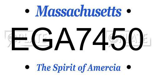 EGA7450 Massachusetts License Plate
