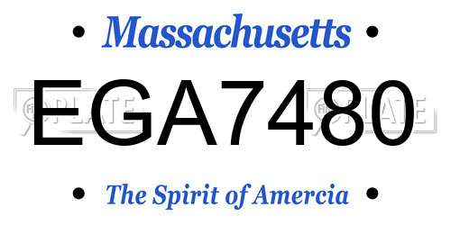 EGA7480 Massachusetts License Plate