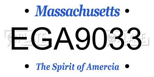 EGA9033 Massachusetts License Plate
