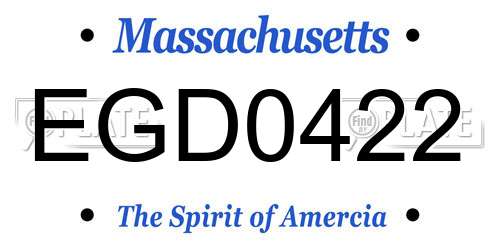 EGD0422 Massachusetts License Plate