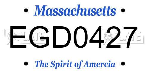 EGD0427 Massachusetts License Plate