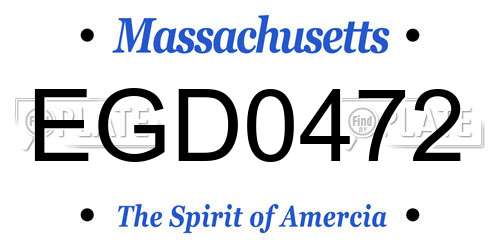 EGD0472 Massachusetts License Plate