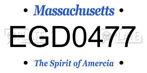 EGD0477 Massachusetts License Plate