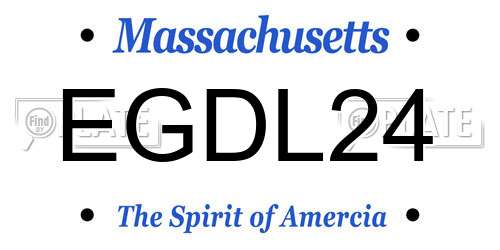 EGDL24 Massachusetts License Plate