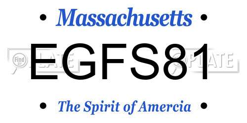 EGFS81 Massachusetts License Plate