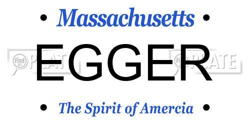 EGGER Massachusetts License Plate