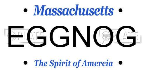 EGGNOG Massachusetts License Plate
