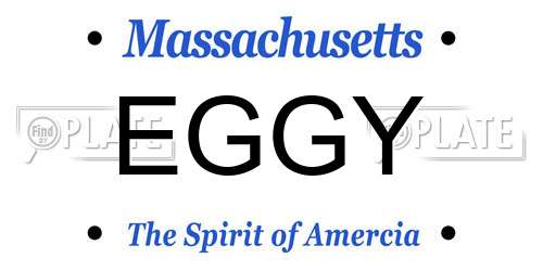 EGGY Massachusetts License Plate