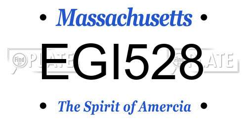 EGI528 Massachusetts License Plate