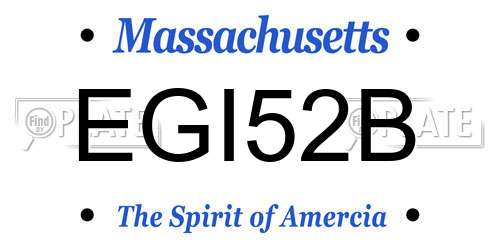 EGI52B Massachusetts License Plate