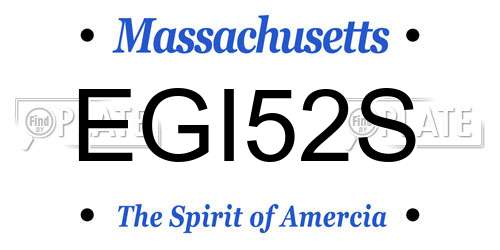 EGI52S Massachusetts License Plate