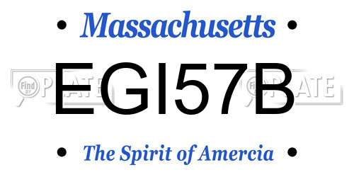 EGI57B Massachusetts License Plate