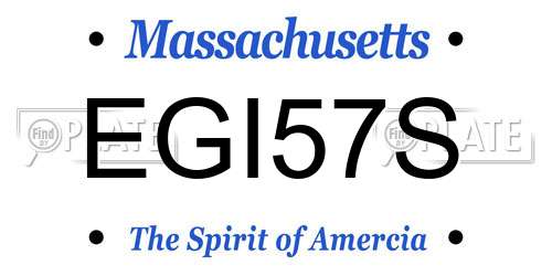 EGI57S Massachusetts License Plate