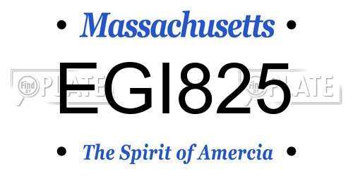 EGI825 Massachusetts License Plate