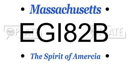 EGI82B Massachusetts License Plate
