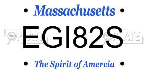 EGI82S Massachusetts License Plate