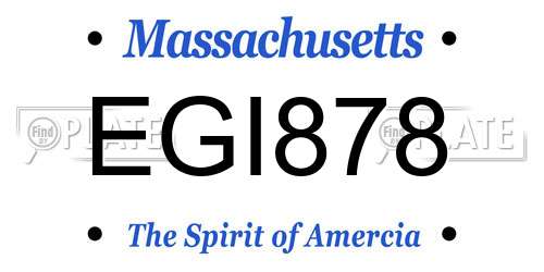 EGI878 Massachusetts License Plate
