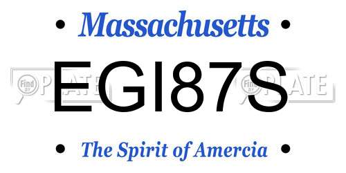 EGI87S Massachusetts License Plate