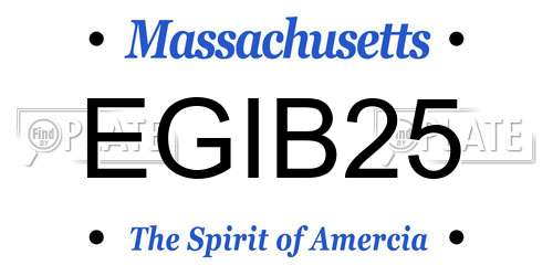 EGIB25 Massachusetts License Plate