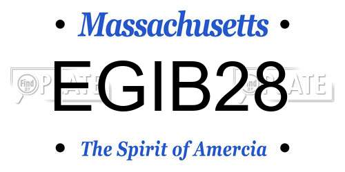 EGIB28 Massachusetts License Plate