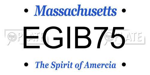 EGIB75 Massachusetts License Plate