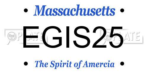 EGIS25 Massachusetts License Plate