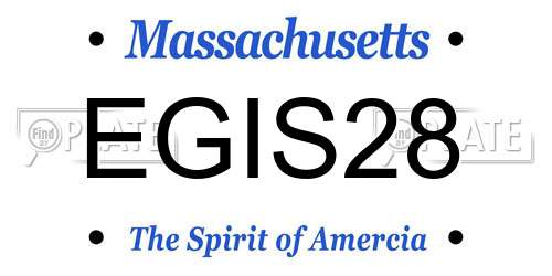 EGIS28 Massachusetts License Plate