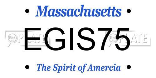 EGIS75 Massachusetts License Plate