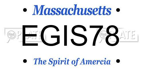 EGIS78 Massachusetts License Plate