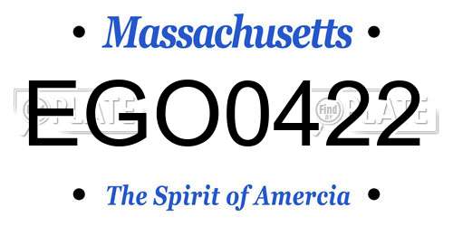 EGO0422 Massachusetts License Plate