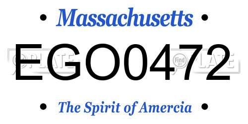 EGO0472 Massachusetts License Plate