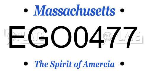 EGO0477 Massachusetts License Plate