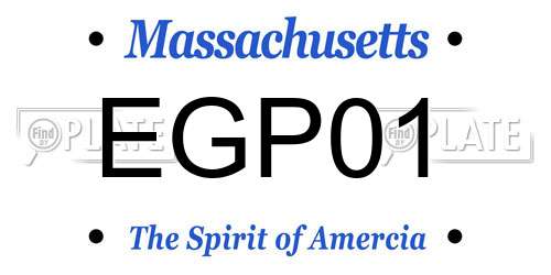 EGP01 Massachusetts License Plate