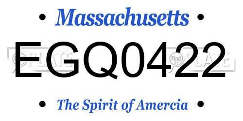 EGQ0422 Massachusetts License Plate